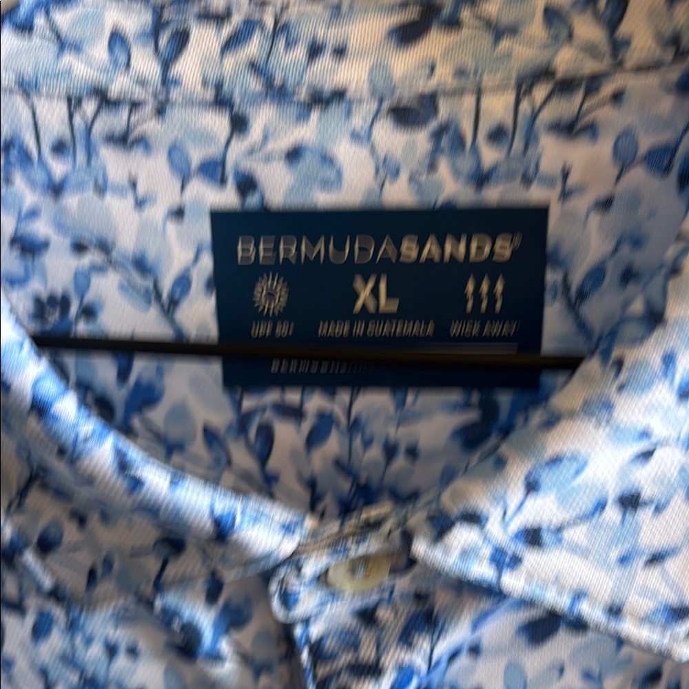 Blue Patterned Polo Shirt XL